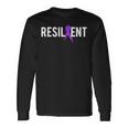 Pancreatic Cancer Awareness Gift Resilient Cancer Fighter Men Women Long Sleeve T-shirt Graphic Print Unisex Gifts ideas