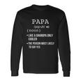 Papa From Grandkids Fathers Day Shirt Papa Definition Long Sleeve T-Shirt Gifts ideas