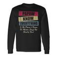 Papaw Knows Everything If He Doesnt Know Fathers Day Long Sleeve T-Shirt Gifts ideas
