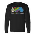 Peace Love Autism Puzzle In April We Wear Blue For Autism Long Sleeve T-Shirt T-Shirt Gifts ideas
