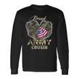 Proud Army Cousin With Heart American Flag For Veteran Long Sleeve T-Shirt Gifts ideas