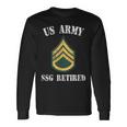 Retired Army Staff Sergeant Military Veteran Retiree Men Women Long Sleeve T-shirt Graphic Print Unisex Gifts ideas