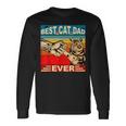Retro Best Cat Dad Ever Vintage Dads Kitty Lovers V2 Long Sleeve T-Shirt Gifts ideas