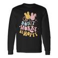 Retro Groovy Easter Bunny Happy Easter Dont Worry Be Hoppy Long Sleeve T-Shirt T-Shirt Gifts ideas
