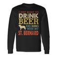 St Bernard Dad Drink Beer Hang With Dog Men Vintage Long Sleeve T-Shirt Gifts ideas