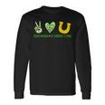 St Patricks Day Horseshoe Peace Love St Patricks Day Long Sleeve T-Shirt Gifts ideas