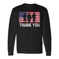 Thank You American Flag Military Heroes Veteran Day Design Men Women Long Sleeve T-shirt Graphic Print Unisex Gifts ideas