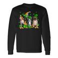 Three St Patricks Day Dogs Beagle Pug French Bulldog Lover Long Sleeve T-Shirt Gifts ideas