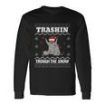 Trashin Through The Snow Raccoon Rat Ugly Christmas Long Sleeve T-Shirt Gifts ideas