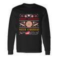 Ugly Christmas Sweater Burger Happy Holidays With Cheese V15 Long Sleeve T-Shirt Gifts ideas