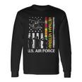 Us Air Force Vietnam Veteran With American Flag Long Sleeve T-Shirt Gifts ideas