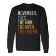 Vintage 1972 Mann Mythos Legende Langarmshirts zum 50. Geburtstag Geschenkideen