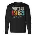 Vintage Born In 1963 Birthday Year Party Wedding Anniversary Long Sleeve T-Shirt Gifts ideas