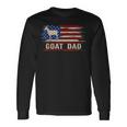 Vintage Goat Dad American Usa Flag FarmingFarmer Long Sleeve T-Shirt Gifts ideas