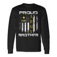 Vintage Proud Army Brother With American Flag Long Sleeve T-Shirt Gifts ideas