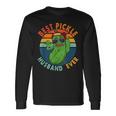 Vintage Retro Best Pickle Husband Ever Pickle Mustache Long Sleeve T-Shirt Gifts ideas