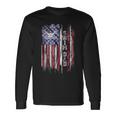 Vintage Usa Flag Proud Swimming Dad Swim Swimmer Silhouette Long Sleeve T-Shirt Gifts ideas