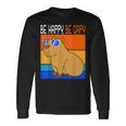 Zoo Animal Retro Rodent Capybara Be Happy Be Capy Long Sleeve T-Shirt Gifts ideas