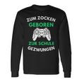 Zum Zocken Geboren Zur Schule Gezwungen Konsole Gaming V2 Langarmshirts Geschenkideen