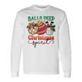 Balls Deep In Christmas Spirit Funny Santa Xmas Holiday Men Women Long Sleeve T-shirt Graphic Print Unisex Gifts ideas