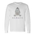 Chakra Meditation Herren Langarmshirts mit Namaste-Schriftzug, Spirituelles Design Geschenkideen