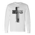 Cool Christian Blessed Dad Cross American Flag Fathers Day Long Sleeve T-Shirt T-Shirt Gifts ideas