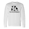 The Cow Whisperer- Cute Black And White Resting Cow Long Sleeve T-Shirt Gifts ideas