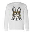 Cute Bunny Wearing Glasses Leopard Easter Day Long Sleeve T-Shirt Gifts ideas