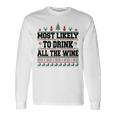 Familien-Weihnachts-Langarmshirts: Wer trinkt den Wein? Lustiges Design Geschenkideen