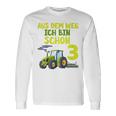 Kinder Ich Bin Schon 3 Traktor Langarmshirts für Jungen, Trecker Motiv Geschenkideen