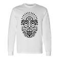 Maori Polynesian Tattoo Haka Dance Face Mask Head Long Sleeve T-Shirt Gifts ideas