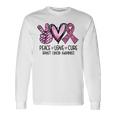 Peace Love Cure Pink Ribbon Cancer Breast Awareness Long Sleeve T-Shirt Gifts ideas