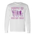 Purple Up Military Child Us Flag Military Child Awareness Long Sleeve T-Shirt Gifts ideas