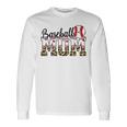Softball Baseball Mom Leopard Long Sleeve T-Shirt Gifts ideas