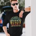 103Rd Birthday 103 Year Old Vintage 1920 Limited Edition Men Women Long Sleeve T-shirt Graphic Print Unisex Gifts for Him