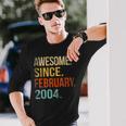 19Th Birthday 19 Year Old Awesome Since February 2004 Long Sleeve T-Shirt Gifts for Him
