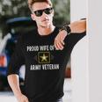 Proud Wife Of An Army Veteran - Vintage Style -  Men Women Long Sleeve T-shirt Graphic Print Unisex
