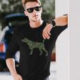 Military Pointer Camo Print Us Dog Pet Veteran Men Gift  Men Women Long Sleeve T-shirt Graphic Print Unisex