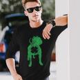 St Patricks Day Dog Pit Bull Shamrock Clover Irish  Unisex Long Sleeve