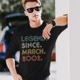 21 Years Old Legend Since March 2002 21St Birthday Long Sleeve T-Shirt Gifts for Him