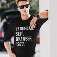 46 Geburtstag Geschenk 46 Jahre Legendär Seit Oktober 1977 Langarmshirts Geschenke für Ihn