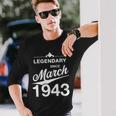 80 Geburtstag 80 Jahre Alt Legendär Seit März 1943 V5 Langarmshirts Geschenke für Ihn