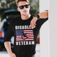 American Flag Retro Vintage Disabled Veteran Retro Vintage Long Sleeve T-Shirt Gifts for Him