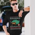 Cat Ugly Christmas Meowy For Christmas Cats Lover Long Sleeve T-Shirt Gifts for Him
