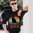 Cats Because People Suck Funny Black Cat Men Women Long Sleeve T-shirt Graphic Print Unisex Gifts for Him