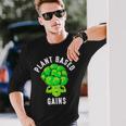 Cauliflower Plant Based Gains Long Sleeve T-Shirt Gifts for Him