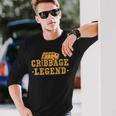 Cribbage Legend Kartenspiel Spieler V2 Langarmshirts Geschenke für Ihn