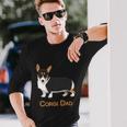 Cute Black Tricolor Pembroke Corgi Dad Dog Lovers Tshirt V2 Long Sleeve T-Shirt Gifts for Him