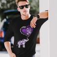 Cute Elephant With Heart Rett Syndrome Awareness Long Sleeve T-Shirt Gifts for Him