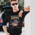 Cute Hippo Explanation Anatomy Of A Hippo Long Sleeve T-Shirt Gifts for Him
